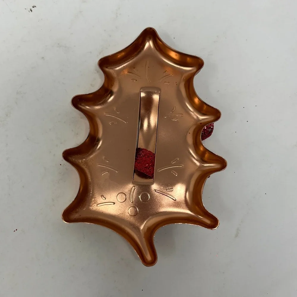 Vintage Copper Cookie Cutter Set Holiday Christmas Shapes 10pc Tree Star